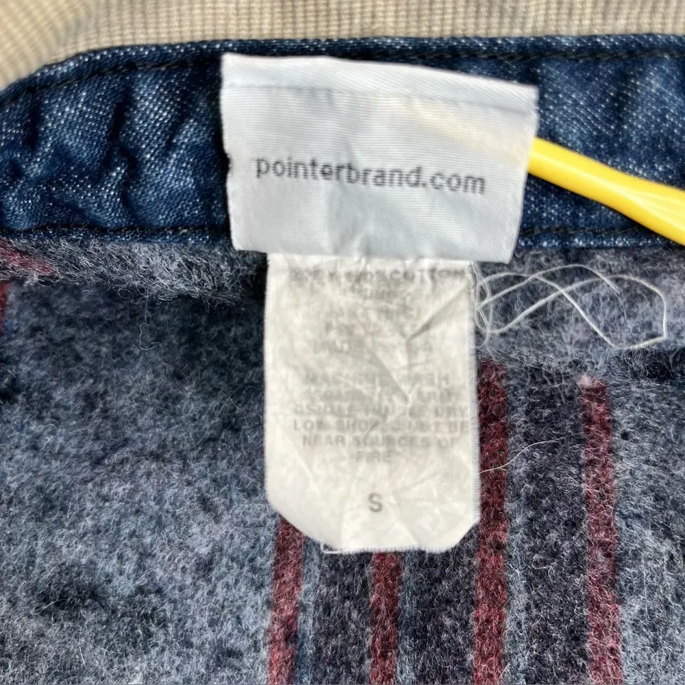 Vintage Pointer Blanket Lined Denim Barn Coat Chore Jacket THRASHED Men Small - Picture 11 of 14